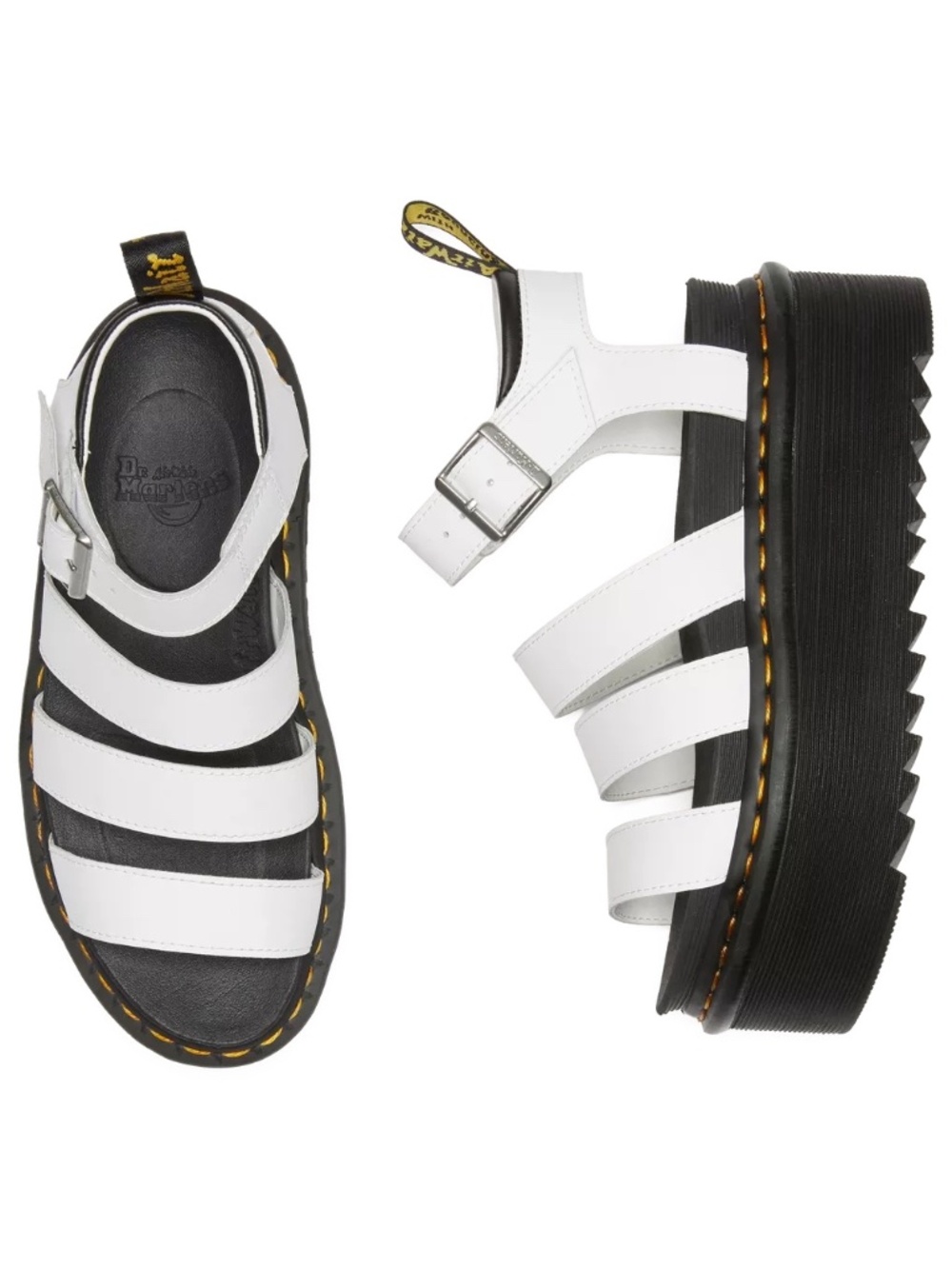 Dr. Martens Blaire Hydro Leather Platform Strap Sandals 37/6